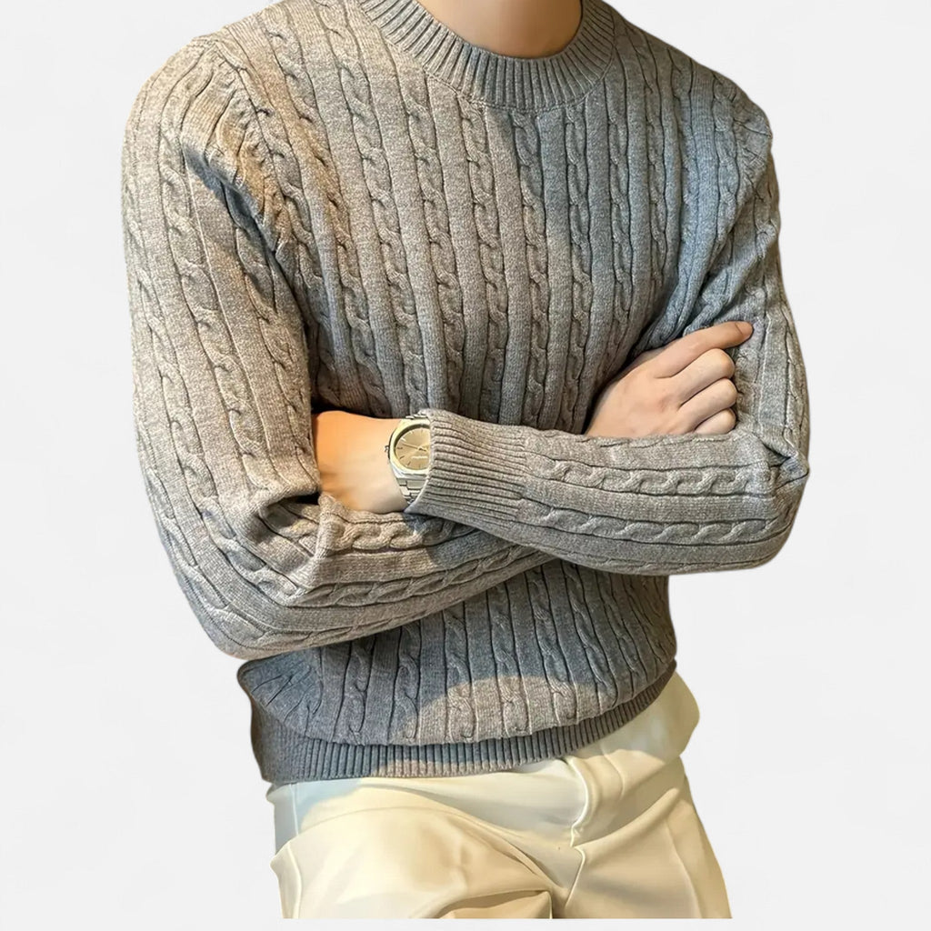 Men's Tailored Ribbed Texture Crewneck Knit Pullover