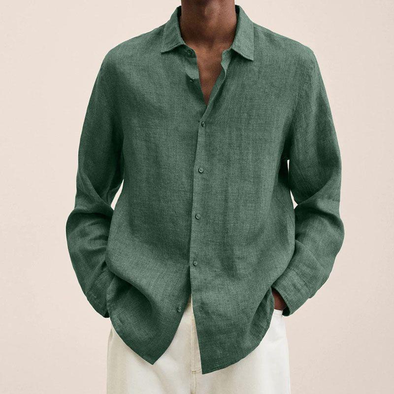 Men's Lightweight Button-Up Long Sleeve Summer Shirt