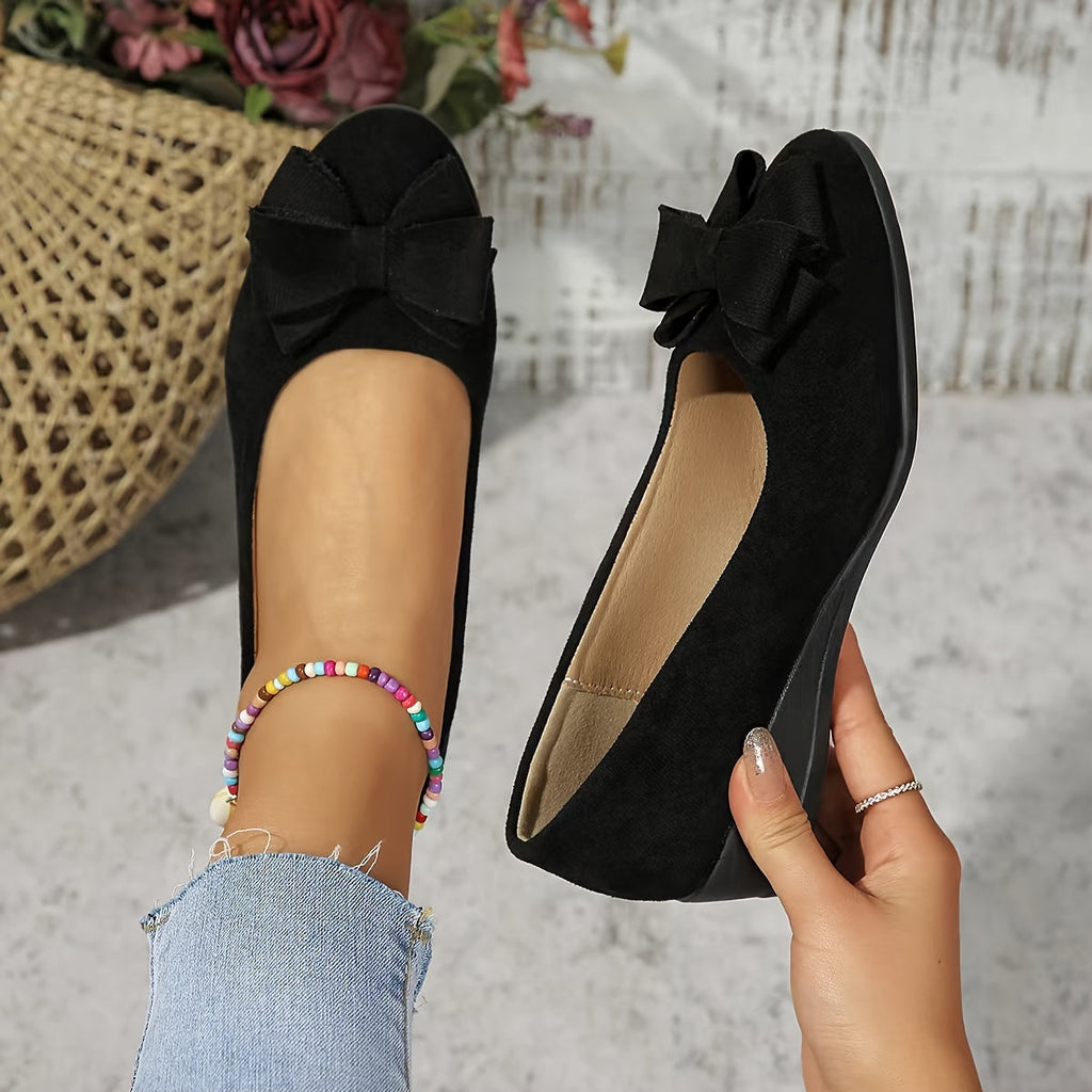 Women's Orthopedic Ballet Flats with Bow Detail