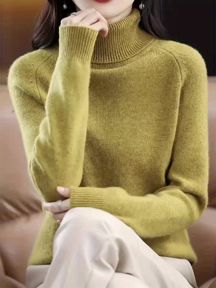 Women's Loose-Fit Soft Turtleneck Knit Pullover
