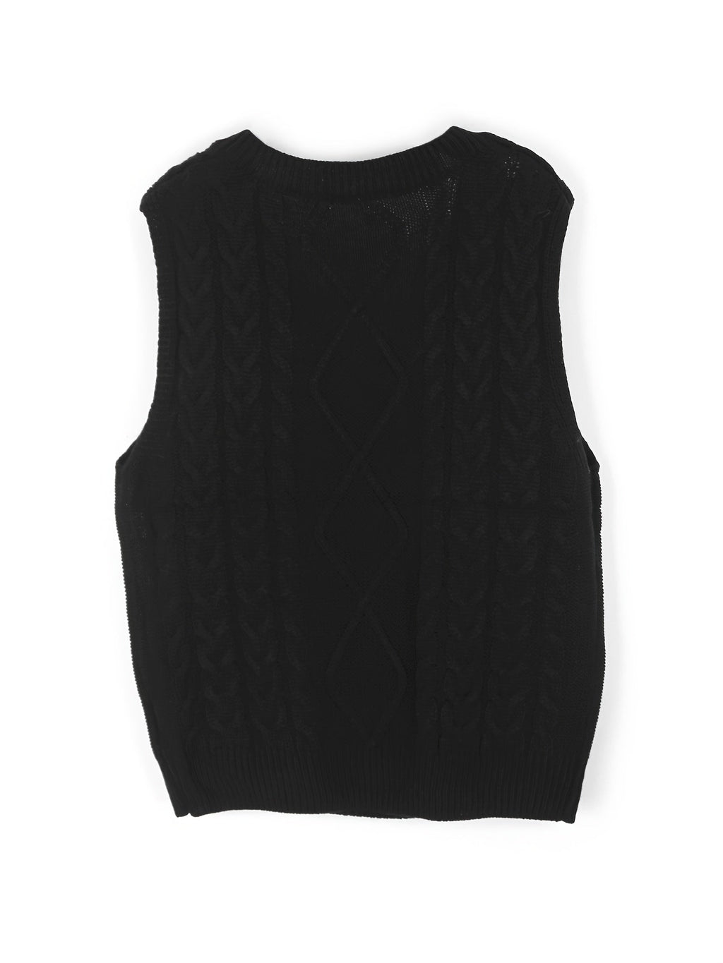 Women's V-Neck Cable Knit Sleeveless Sweater Vest