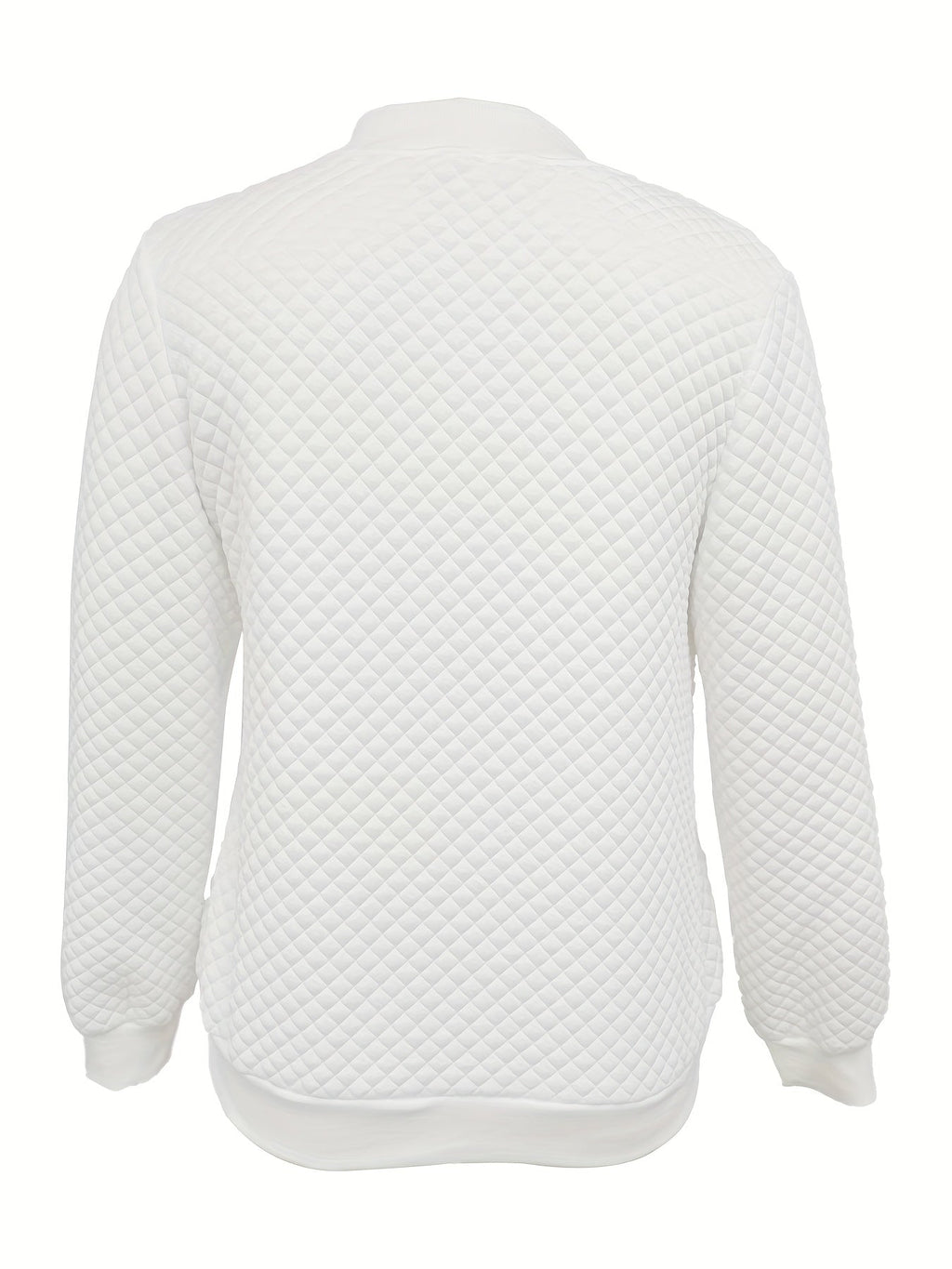 Women's Baseball Collar Diamond Texture Padded Jacket