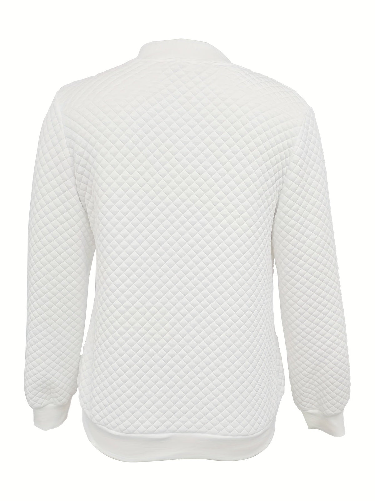 Women's Baseball Collar Diamond Texture Padded Jacket