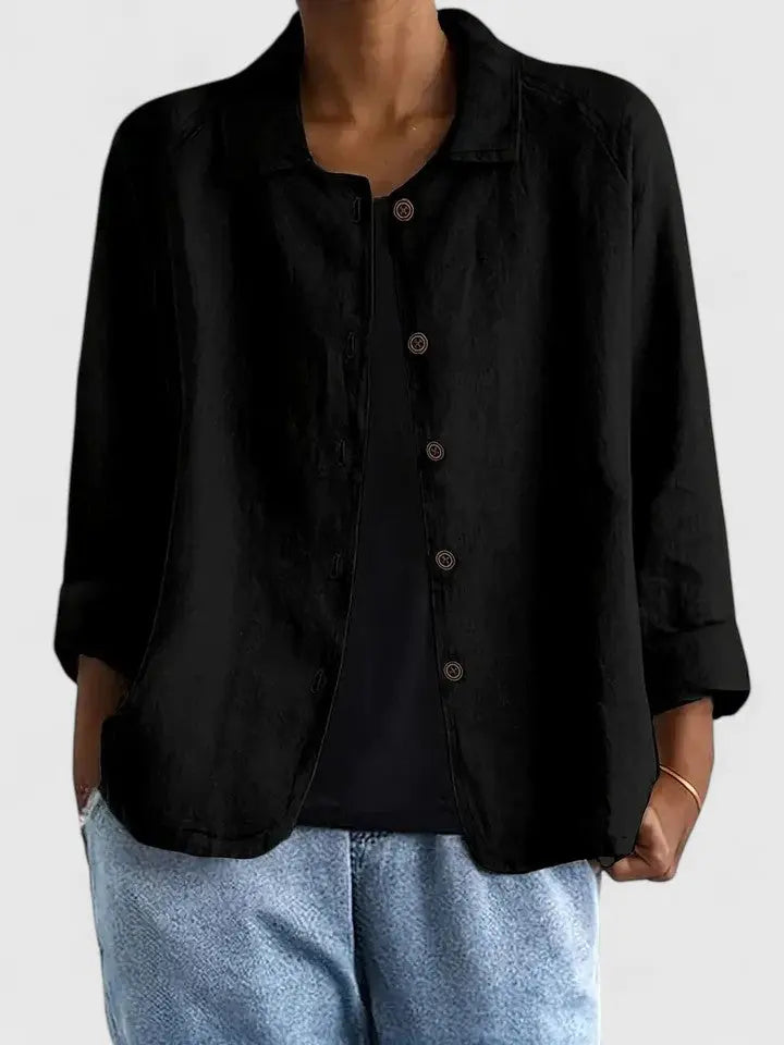 Women's Cotton Button-Front Layering Shirt Jacket