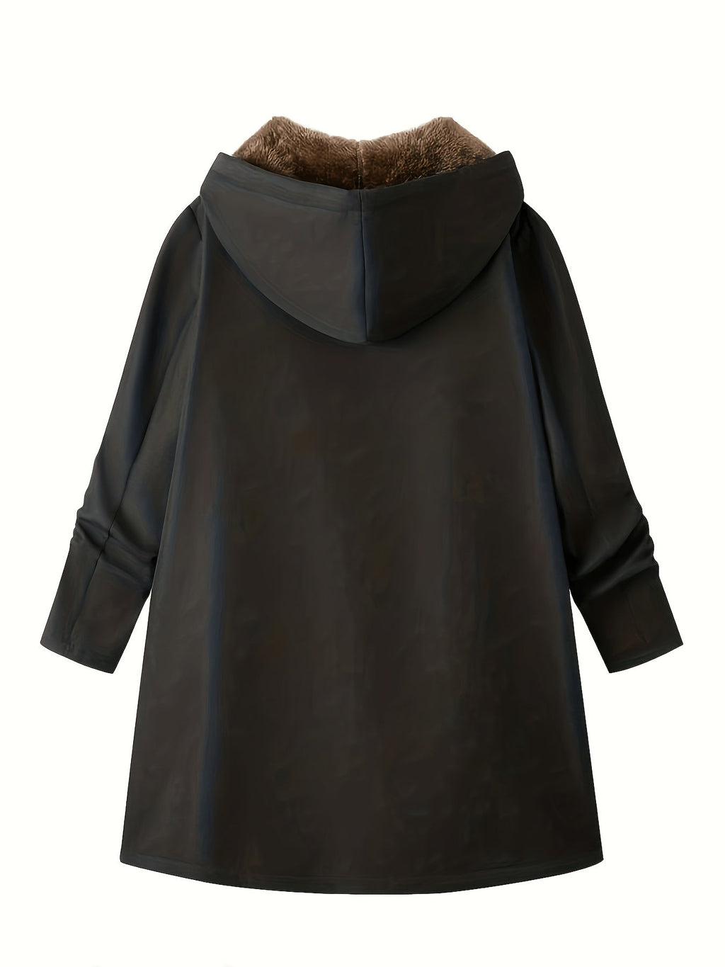 Women's Plush Lining Hooded Long Zip Overcoat