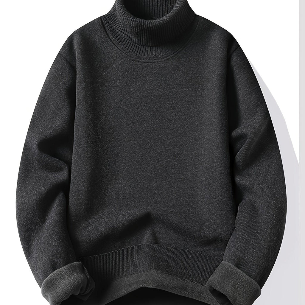 Men's Soft Lined Roll Neck Knit Sweater