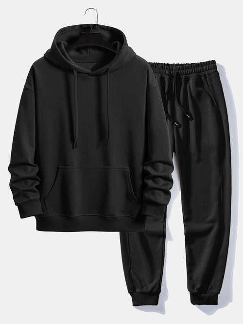 Men's Cuffed Jogger Pullover Hooded Travel Tracksuit
