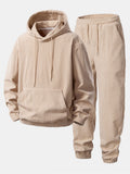 Men's Wide-Wale Corduroy Hooded Sweatshirt and Jogger Set
