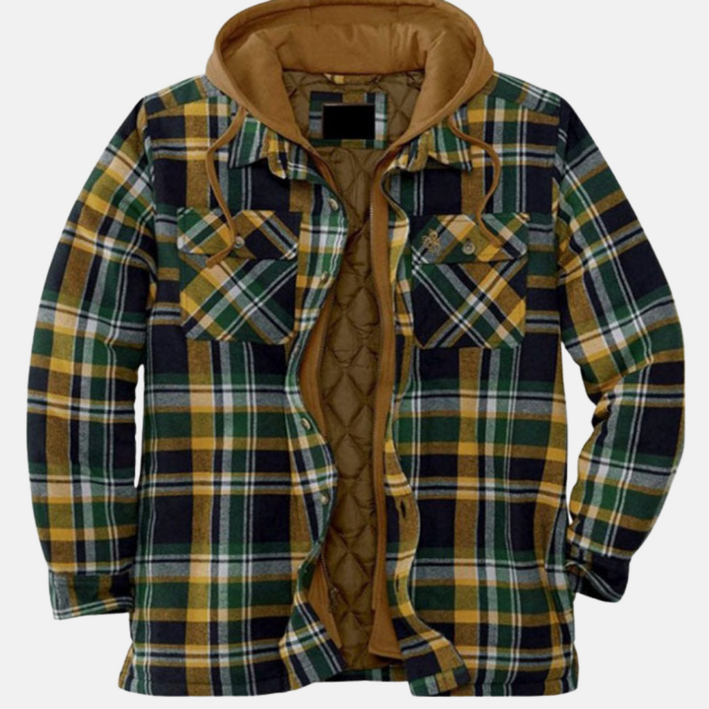 Men's Hooded Quilted Overshirt Coat