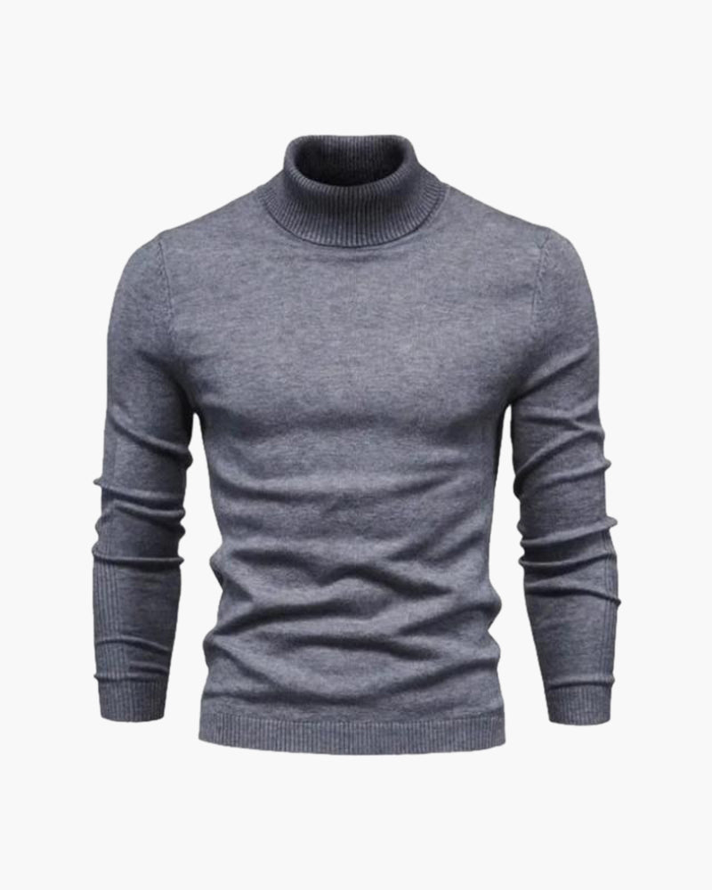 Men's Lightweight Fine Knit High Neck Pullover