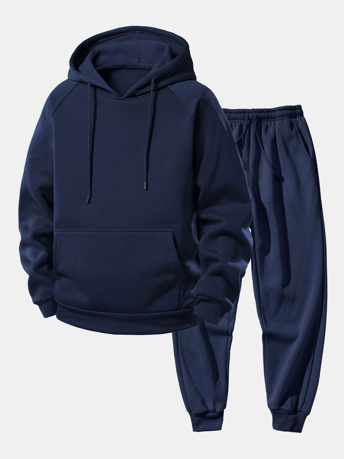 Men's Raglan Sleeve Drawstring Hoodie Jogger Tracksuit