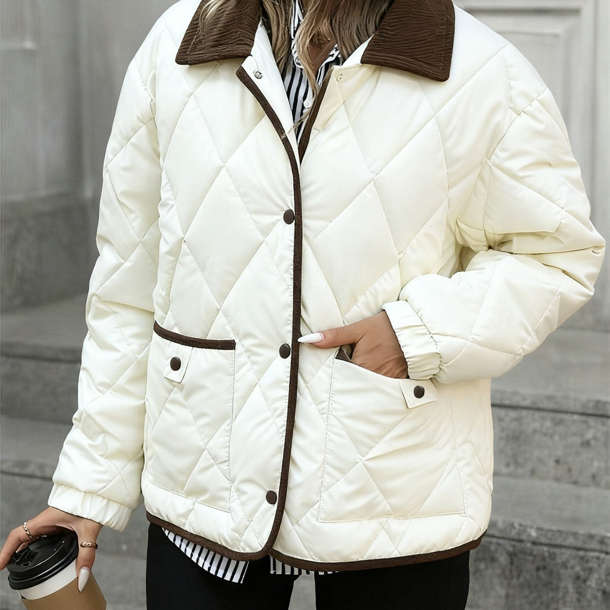 Women's Diamond Quilted Padded Coat