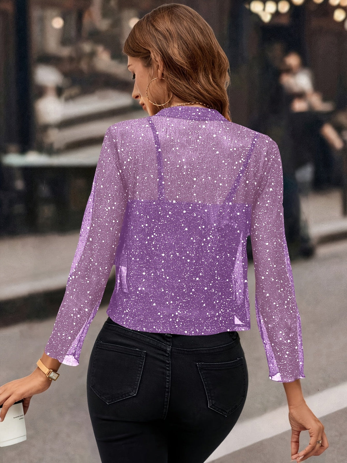 Women's Soft Shimmer Short Open Jacket