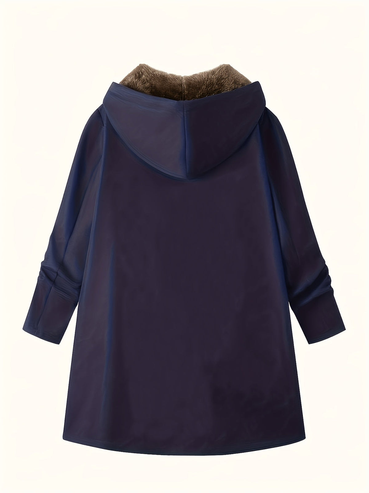 Women's Plush Lining Hooded Long Zip Overcoat