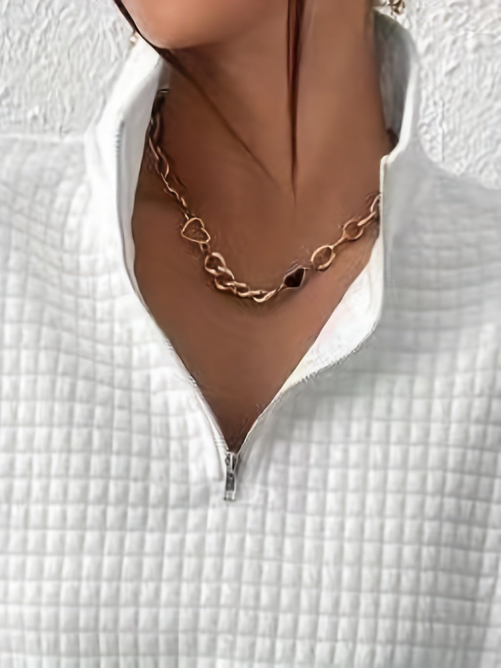 Women's Stand-Neck Textured Knit Sweater with Half Zip