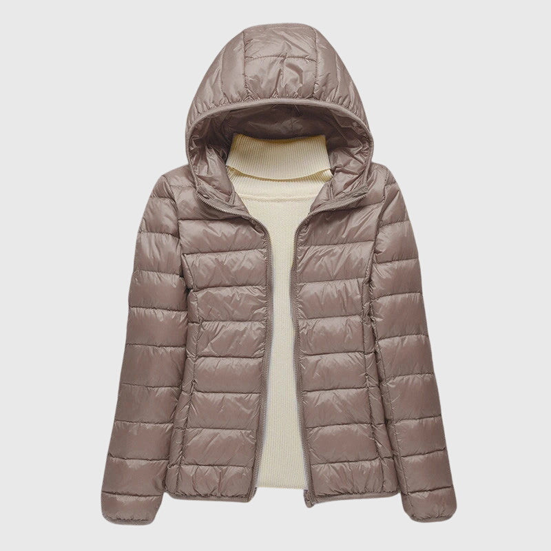 Women's Ultra-Light Waterproof Quilted Hooded Coat