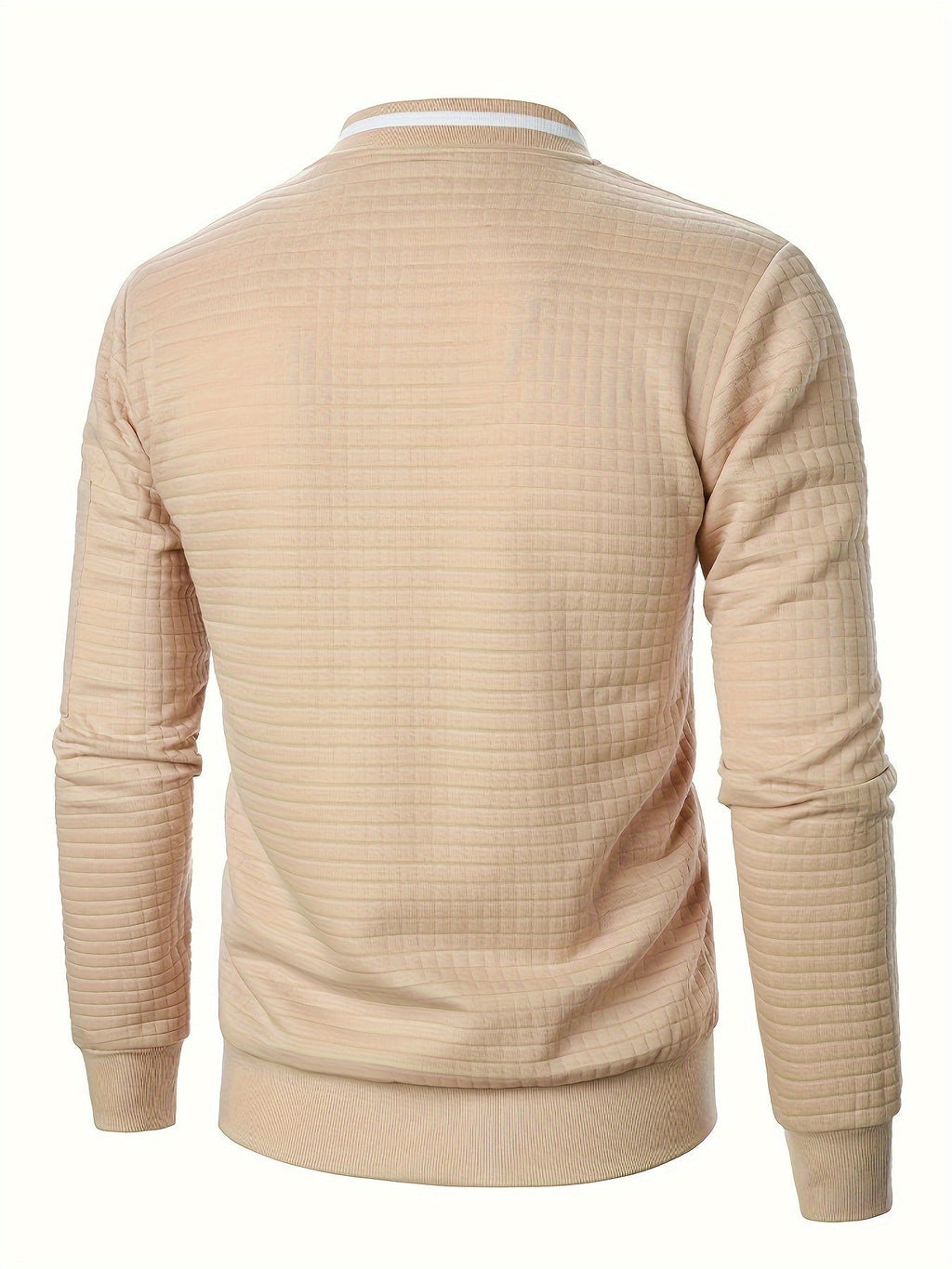 Men's Textured Stand Collar Zip Bomber Coat