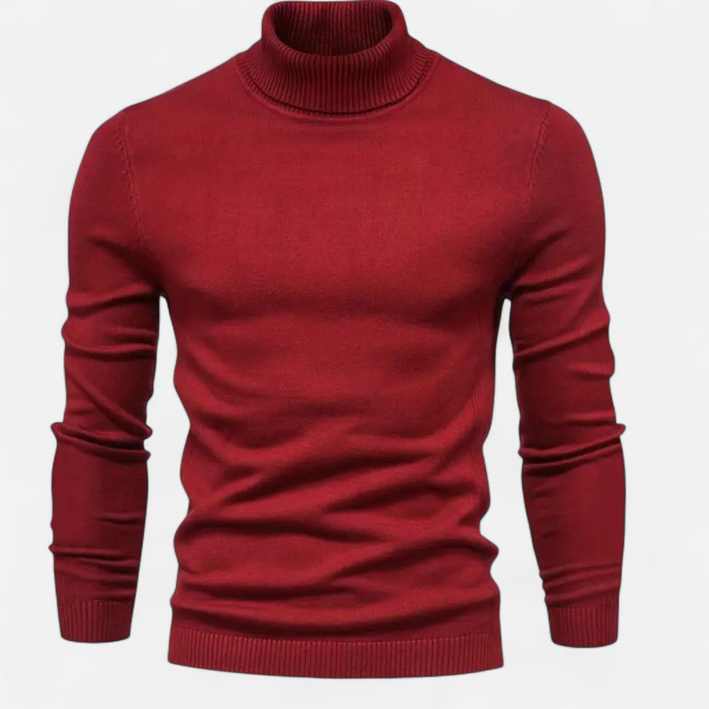 Men's Lapel Neckline Wool Blend Knit Pullover