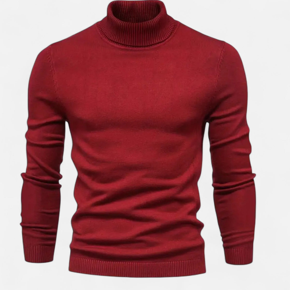 Men's Lapel Neckline Wool Blend Knit Pullover