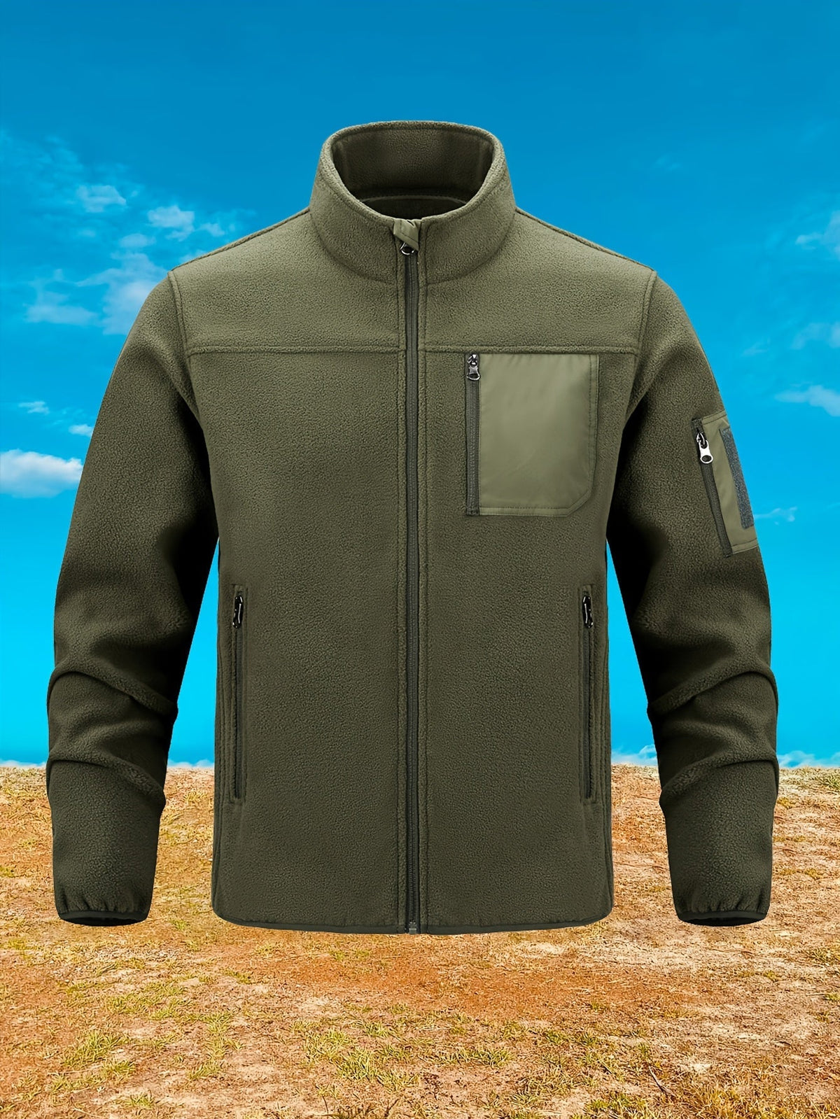 Men's Stand Collar Full-Zip Rugged Outdoor Jacket