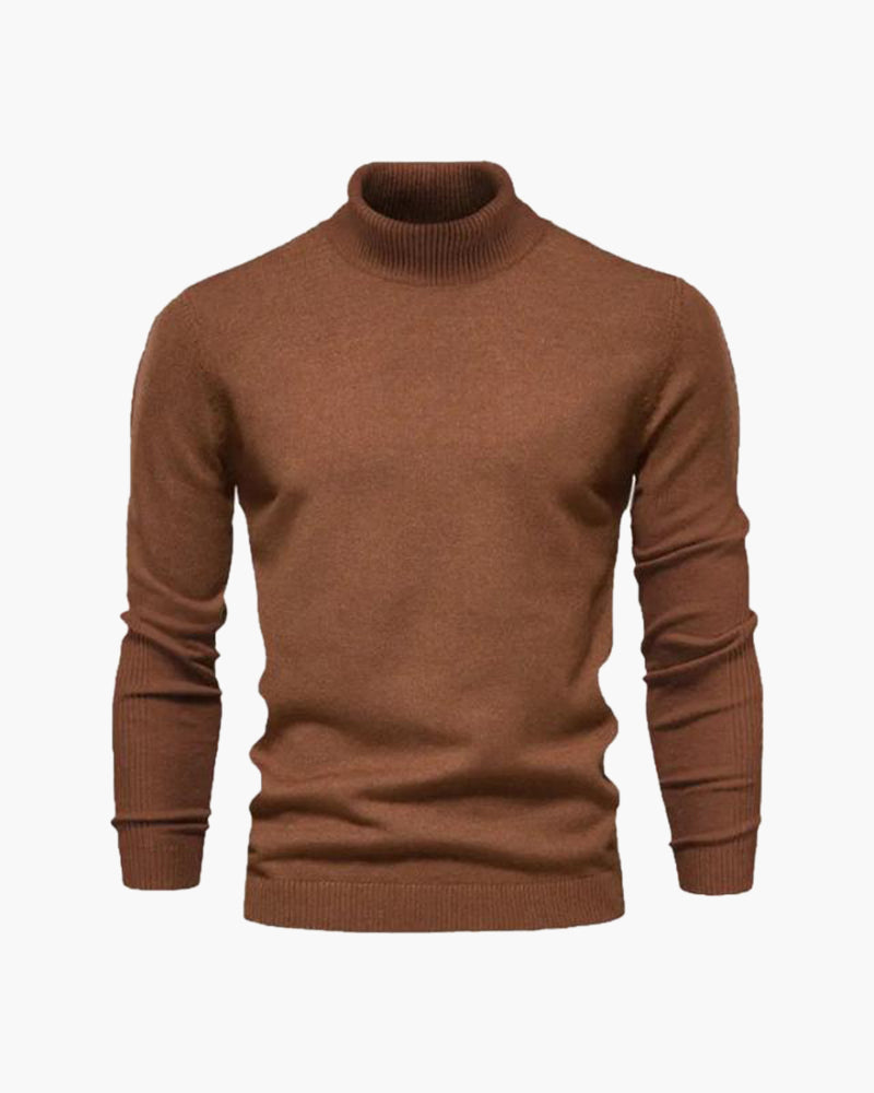 Men's Lightweight Fine Knit High Neck Pullover