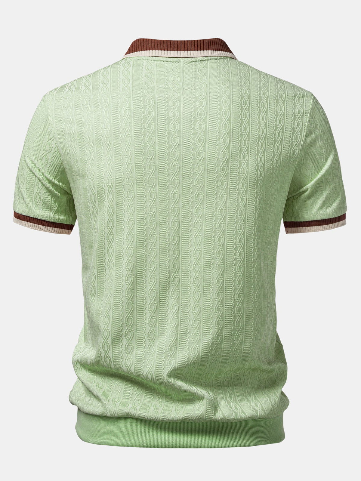 Men's Quarter-Zip Structured Collar Textured Polo Shirt