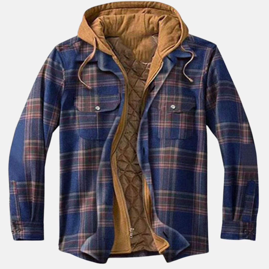 Men's Hooded Quilted Overshirt Coat
