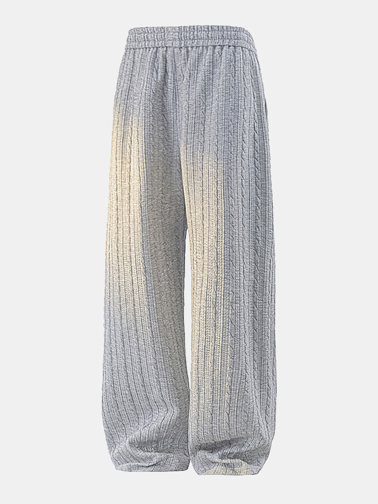 Men's Zip-Front Jacquard Hooded Sweatshirt and Straight Pants Set