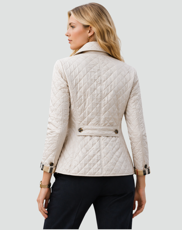 Women's Diamond Quilted Button-Up Everyday Coat