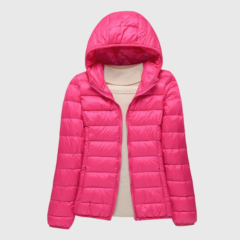 Women's Ultra-Light Waterproof Quilted Hooded Coat