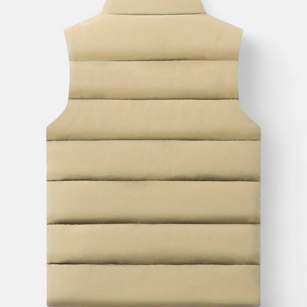 Men's Winter Padded Vest with Front Zip and Quilting