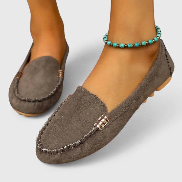 Women's Orthopedic Loafers with Metal Accent Detail