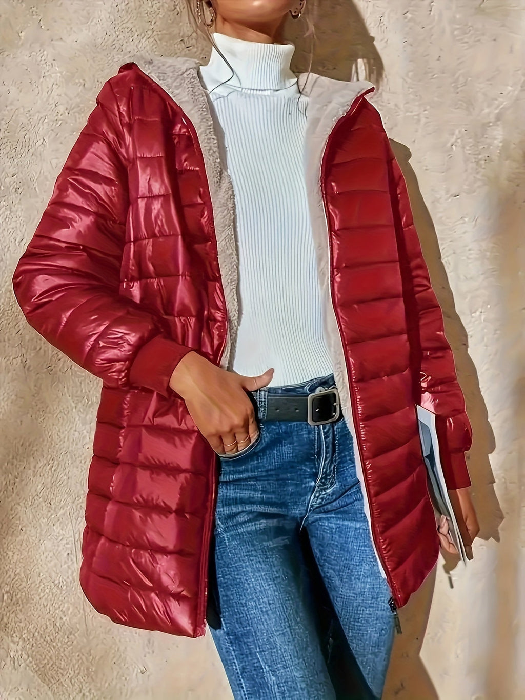 Women's Longline Padded Quilted Winter Coat