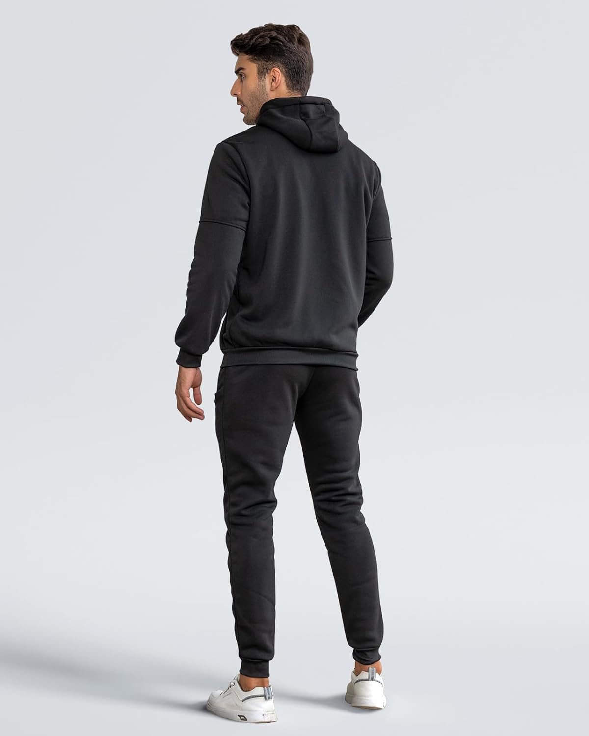 Men's Zip-Front Hooded Jacket and Tapered Jogger Sweatsuit