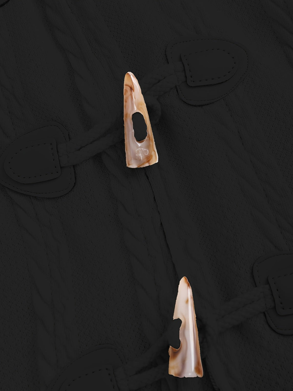 Women's Toggle Closure Longline Coat with Fur Trim Hood