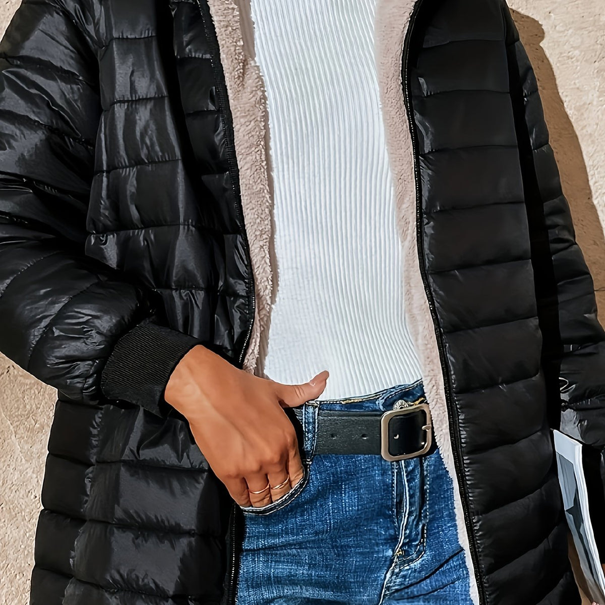 Women's Longline Padded Quilted Winter Coat