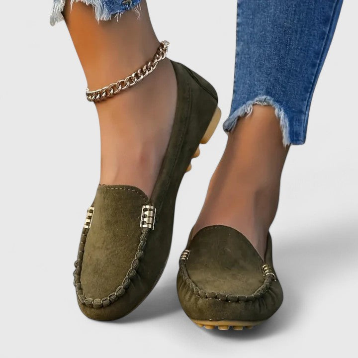 Women's Orthopedic Loafers with Metal Accent Detail