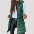 Women's Hooded Longline Padded Sleeveless Vest