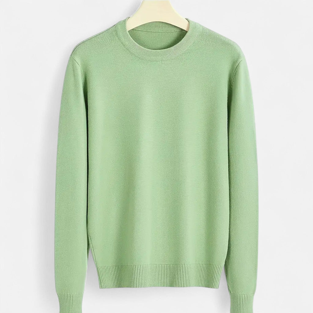 Men's Tailored Slim Ribbed Crew Neck Knit Pullover