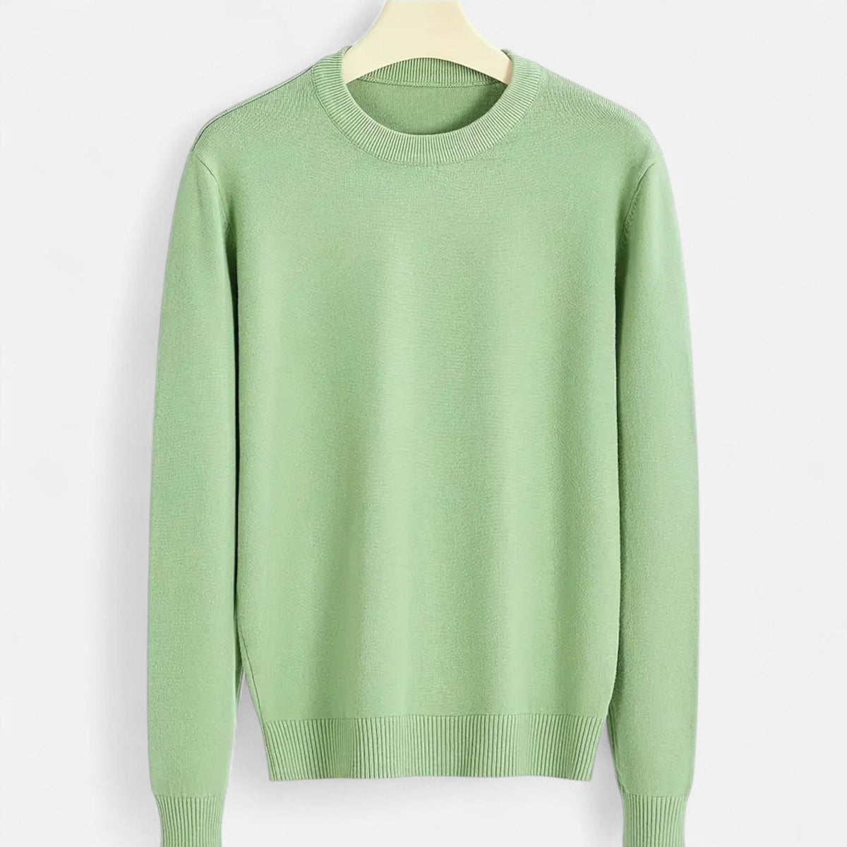 Men's Tailored Slim Ribbed Crew Neck Knit Pullover