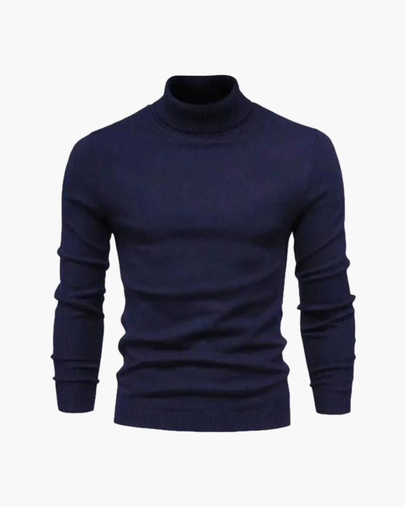 Men's Lightweight Fine Knit High Neck Pullover