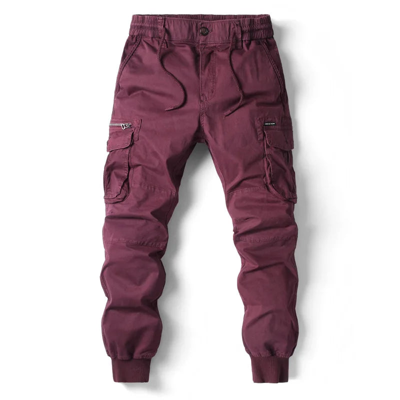 Men's Tapered Layered Pocket Utility Cargo Sweatpants