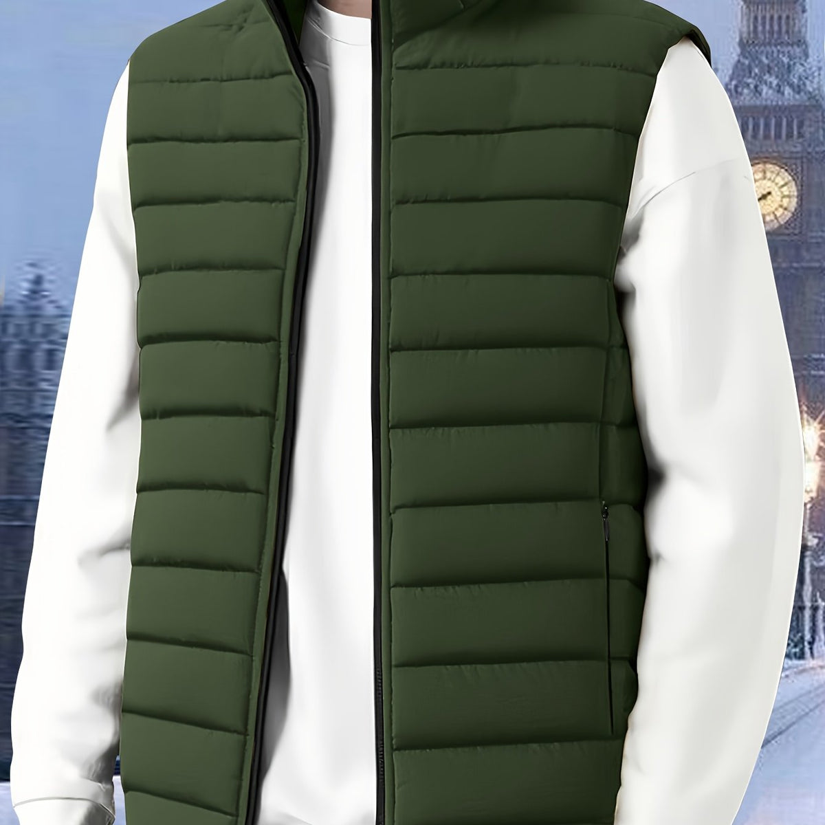 Men's Lightweight Stand-Collar Quilted Gilet Vest
