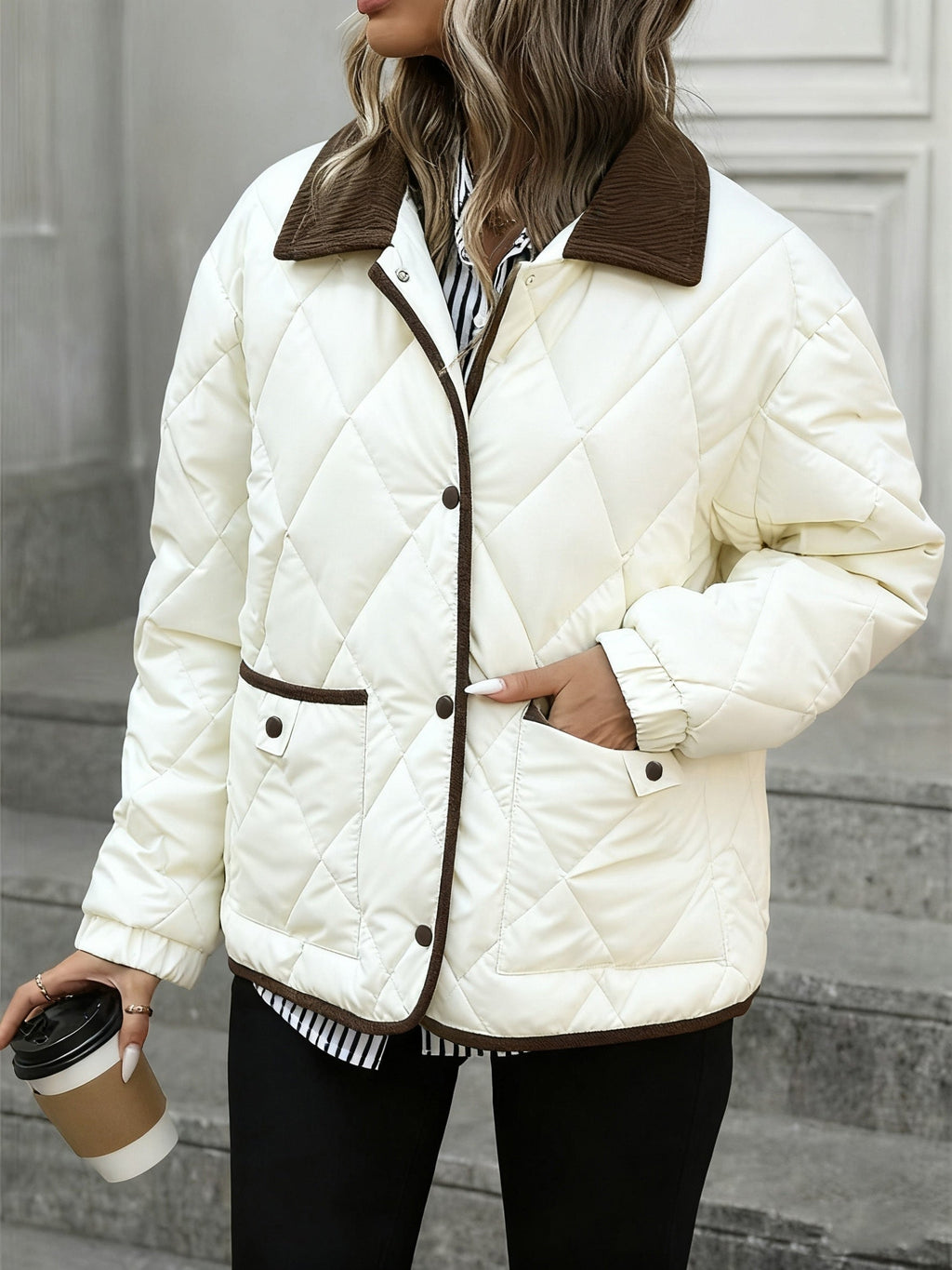 Women's Diamond Quilted Padded Coat