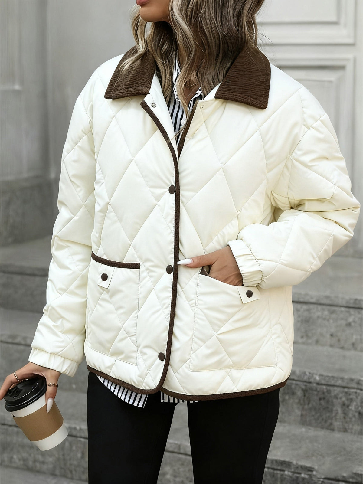 Women's Diamond Quilted Padded Coat