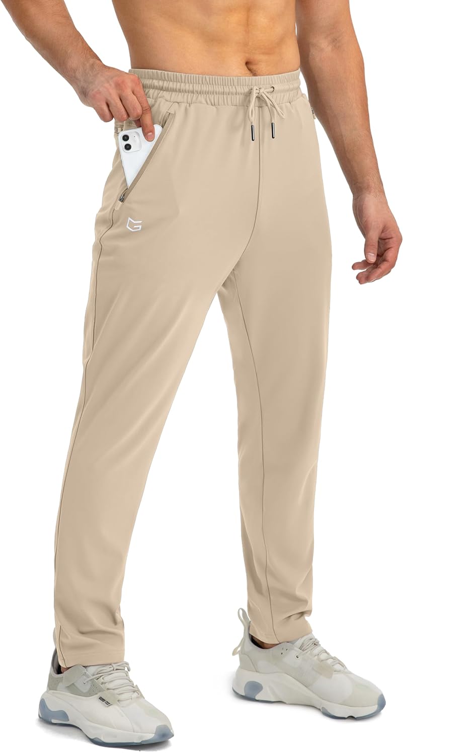 Men's Lightweight Stretch Training Joggers with Zip Pockets