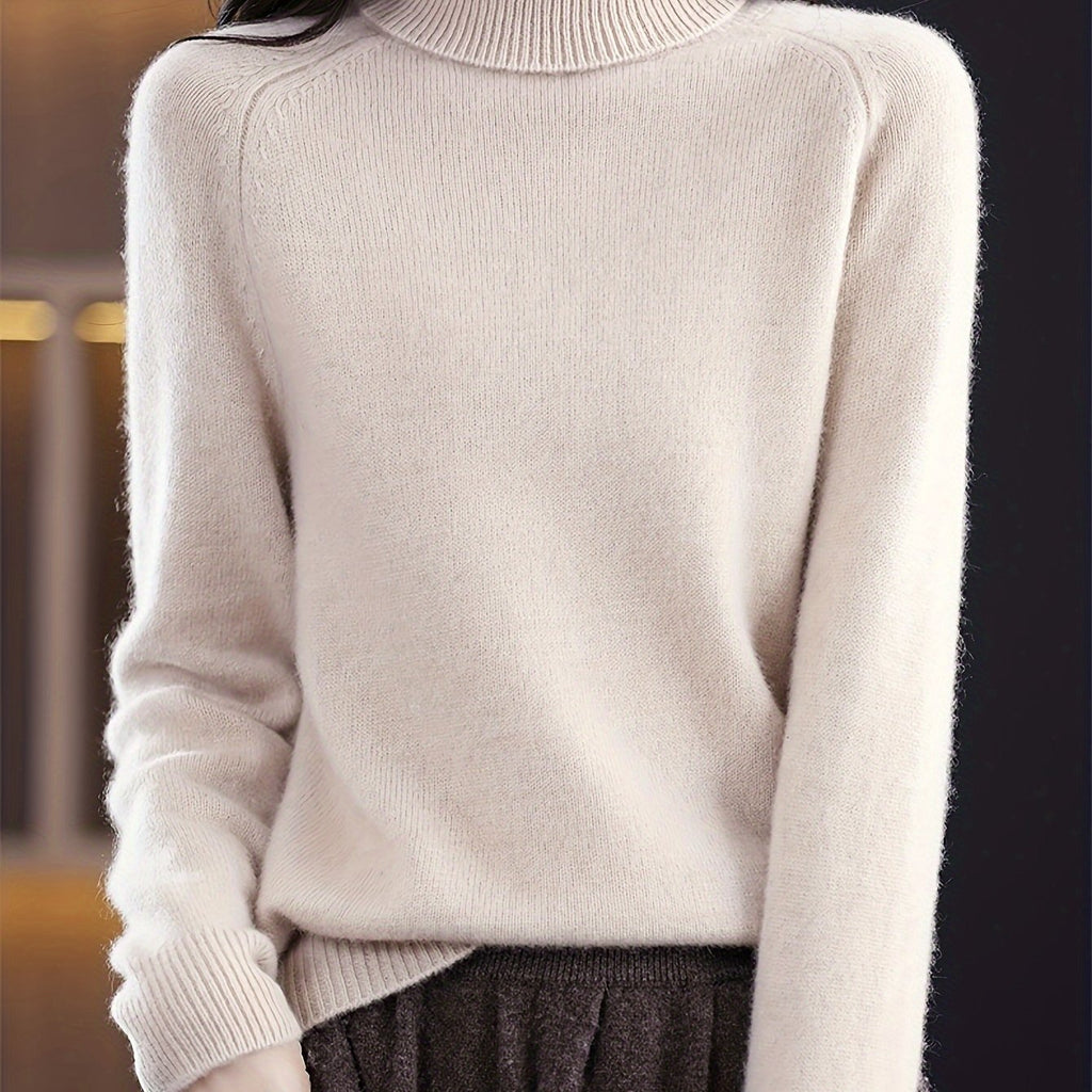 Women's Loose-Fit Soft Turtleneck Knit Pullover