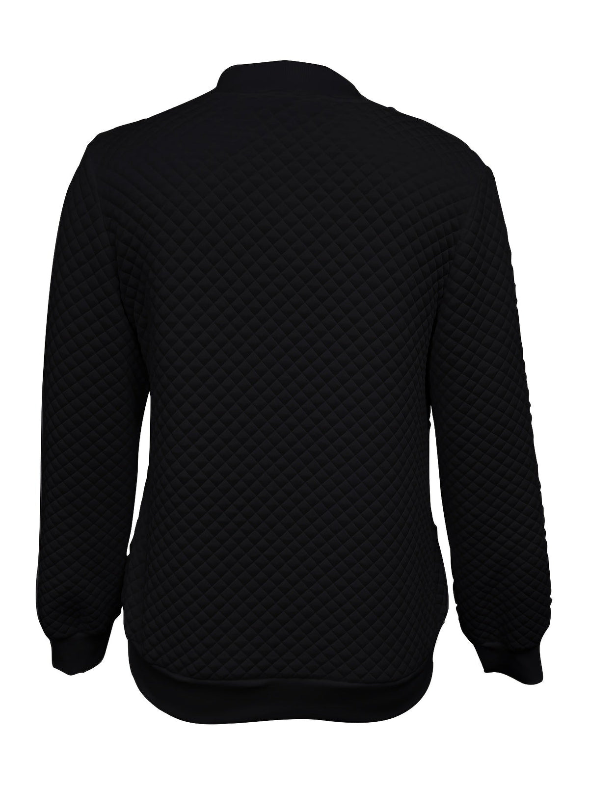 Women's Baseball Collar Diamond Texture Padded Jacket
