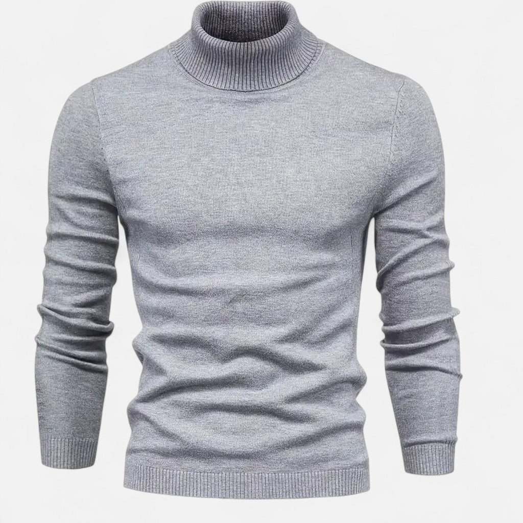 Men's Lapel Neckline Wool Blend Knit Pullover
