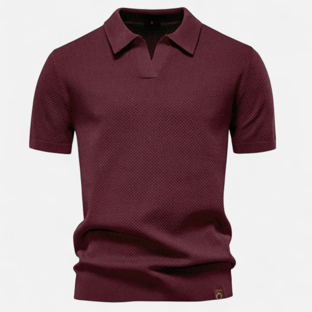 Men's Breathable Wool Pineapple Pattern Polo Shirt